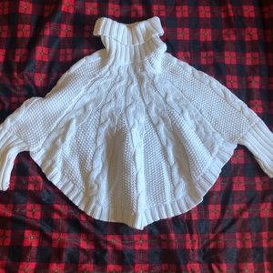 Toddler Girls cable knit poncho